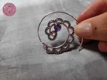 Cargar imagen en el visor de la galería, PENDIENTES HIPPIES ESPIRAL CON ONDAS Y BOLITAS