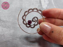 Cargar imagen en el visor de la galería, PENDIENTES HIPPIES ESPIRAL CON ONDAS Y BOLITAS