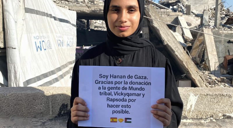 DONACIÓN DIRECTA A GAZA A TRAVÉS DE MUNDO TRIBAL – por VickyQamar y en colaboración con Rapsoda