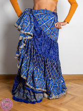 Cargar imagen en el visor de la galería, FALDA 25 YARDAS SARI ESPECIAL - AZUL ASSUIT