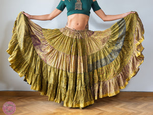 falda tribal 25 yardas ats fcbd sari tornasol india danza verde