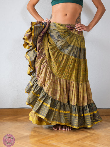 falda tribal 25 yardas ats fcbd sari tornasol india danza verde pistacho 