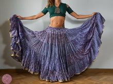 Cargar imagen en el visor de la galería, falda tribal 25 yardas ats fcbd sari tornasol india danza morada lila