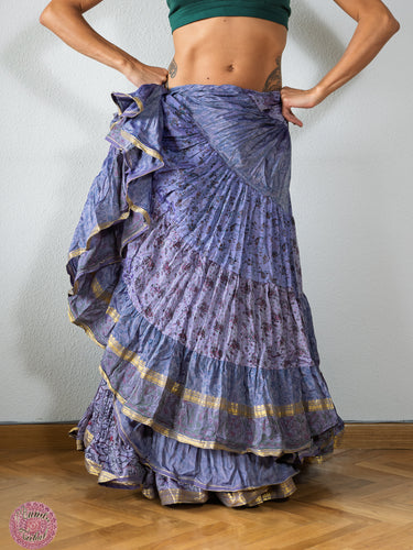 falda tribal 25 yardas ats fcbd sari tornasol india danza morada lila