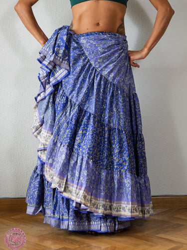 falda tribal 25 yardas ats fcbd sari tornasol india danza especial estampada zingara lila flores
