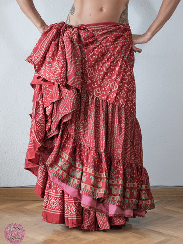falda tribal 25 yardas ats fcbd sari tornasol india danza especial estampada zingara assuit puntillismo rojo roja