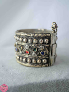 BRAZALETE AFGANO CON CRISTALES DE COLORES