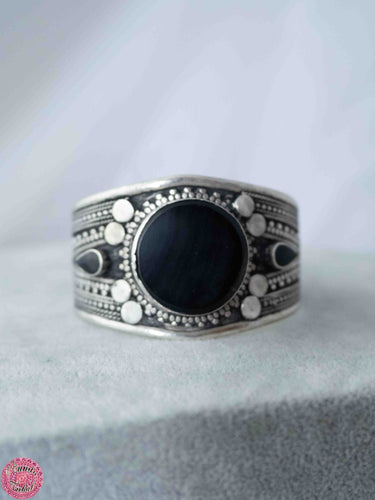 BRAZALETE NEGRO Y PLATEADO