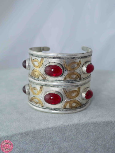 PULSERA TURKMANÍ PIEDRAS ROJAS