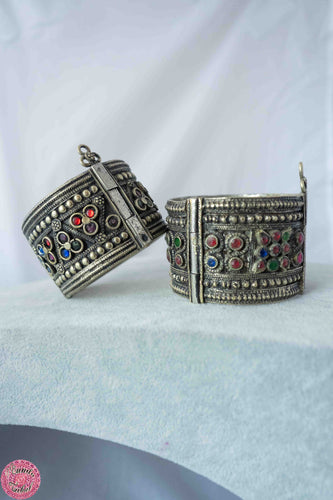 BRAZALETE AFGANO CON CRISTALES DE COLORES - kuchi