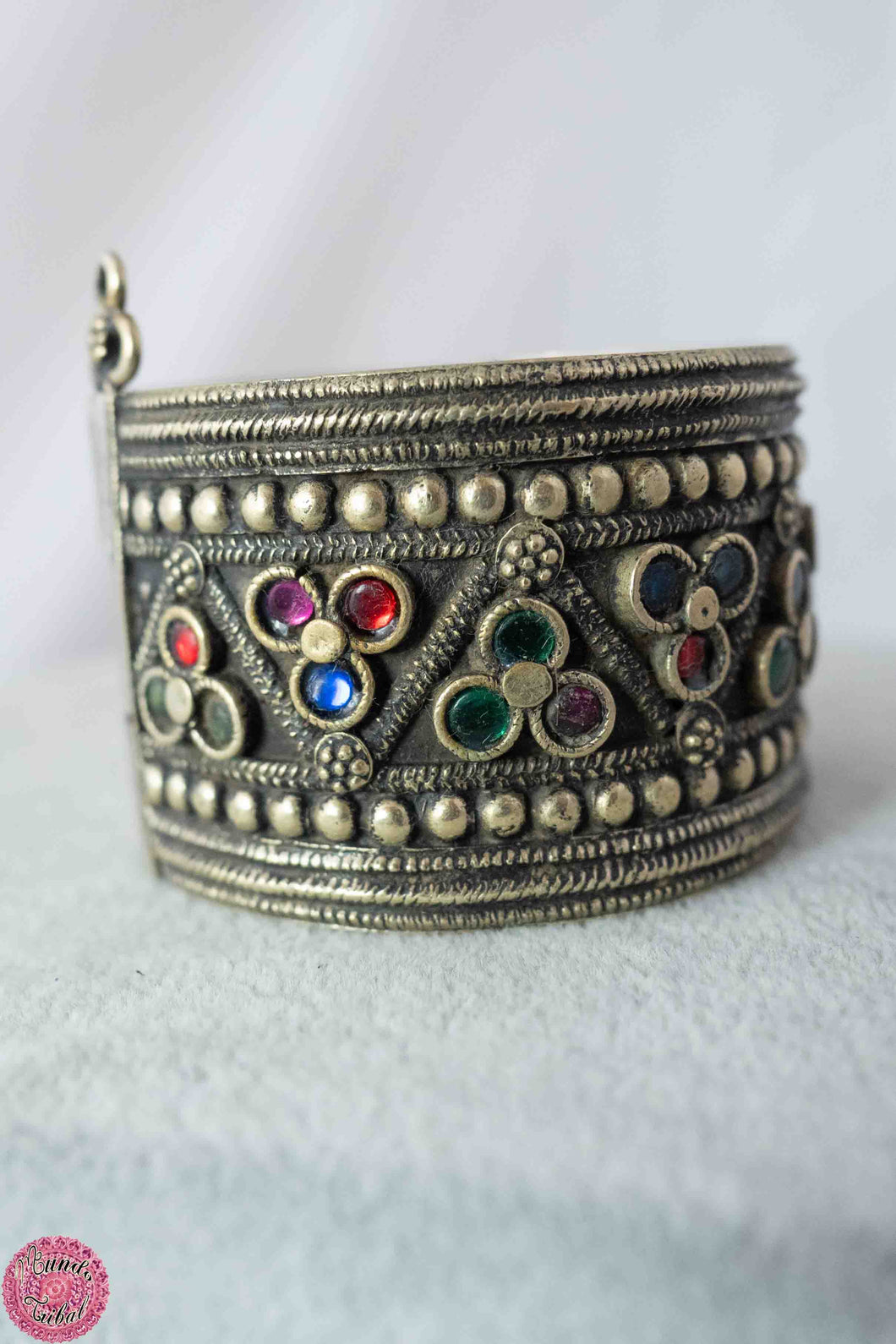 BRAZALETE AFGANO CON CRISTALES DE COLORES - kuchi