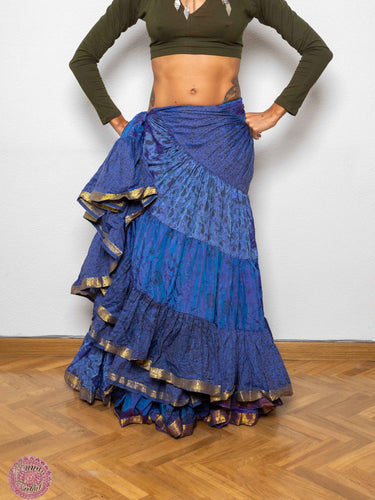 FALDA 25 YARDAS SARI TORNASOL - AZUL PROFUNDO