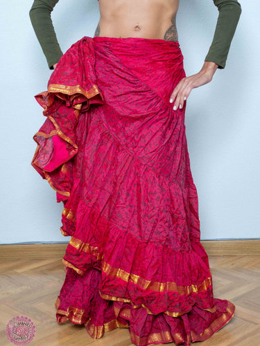 FALDA 25 YARDAS SARI TORNASOL - FUSCIA