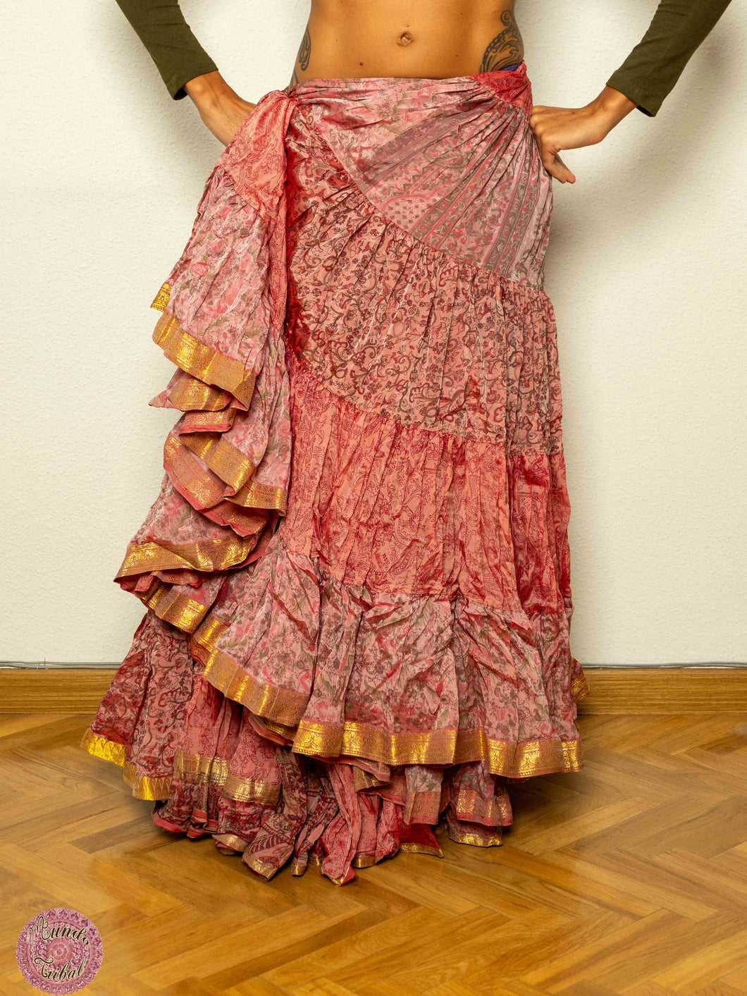 FALDA 25 YARDAS SARI TORNASOL - ROSA SUAVE