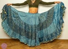 Cargar imagen en el visor de la galería, FALDA 25 YARDAS SARI TORNASOL - AZUL METALIZADO