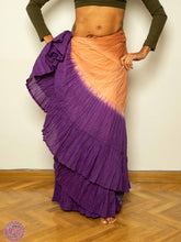 Cargar imagen en el visor de la galería, FALDA DE ALGODÓN DEGRADADA DE 20 YARDAS - MARRÓN NARANJA MORADO