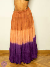 Cargar imagen en el visor de la galería, FALDA DE ALGODÓN DEGRADADA DE 20 YARDAS - MARRÓN NARANJA MORADO