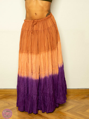 FALDA DE ALGODÓN DEGRADADA DE 20 YARDAS - MARRÓN NARANJA MORADO