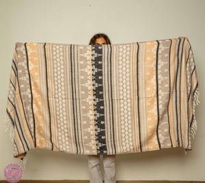 PASHMINA O FULAR INVIERNO - BEIGE CANELA NEGRO