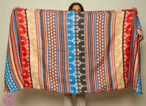 PASHMINA O FULAR INVIERNO - AZUL, ROJO Y MARRONES
