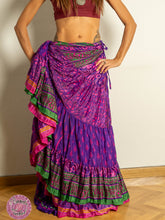 Cargar imagen en el visor de la galería, FALDA 25 YARDAS SARI ESPECIAL - VIOLETA Y VERDE