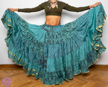 Cargar imagen en el visor de la galería, FALDA 25 YARDAS SARI TORNASOL - AZUL TURQUESA