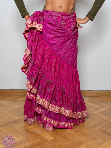 FALDA 25 YARDAS SARI ESPECIAL - FUCSIA