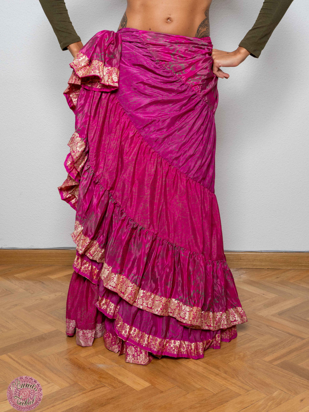 FALDA 25 YARDAS SARI ESPECIAL - FUCSIA