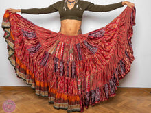 Cargar imagen en el visor de la galería, FALDA 25 YARDAS SARI ESPECIAL - FUEGO ESTAMPADO KACHEMIR