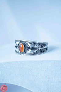 BRAZALETE PLATEADO BEREBER | PIEDRA CENTRAL