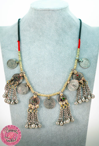 collar tribal monedas boho chic