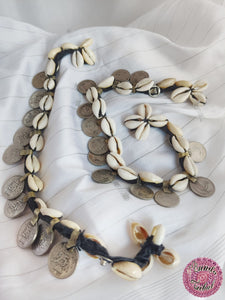 TOBILLERA AFGANA DE CONCHITAS Y MONEDAS