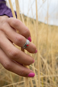 anillo pie medio dedo plata piedra brillante