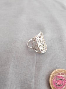 anillo flor de la vida plata