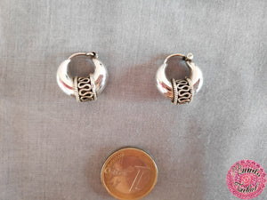 pendientes aro plata tribal bohemio étnico