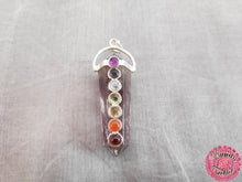 Cargar imagen en el visor de la galería, colgante péndulo plata chakras amatista