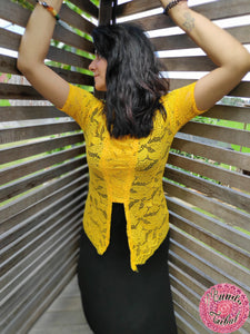KEBAYA AMARILLA - MANGA CORTA
