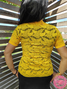 KEBAYA AMARILLA - MANGA CORTA