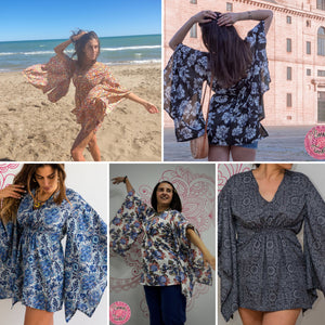 BLUSA O VESTIDO MANGA KIMONO (varios estampados)