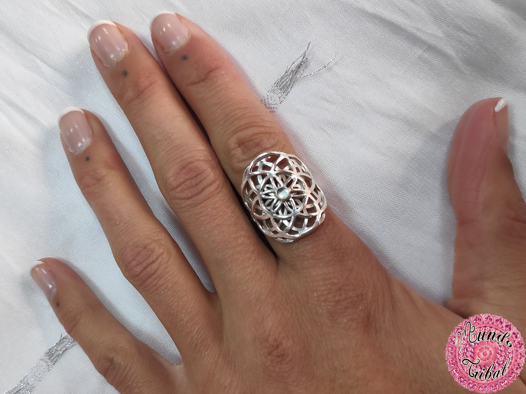 Anillo flor de la vida clearance
