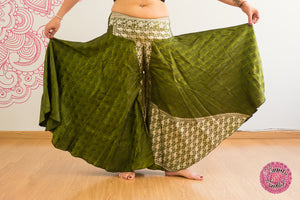 pantalón ancho sari india verde pistacho