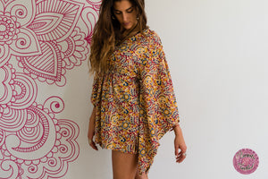 vestido blusa hippe manga kimono