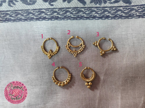 septum fake dorado hindú tribal
