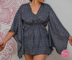 vestido blusa manga kimono